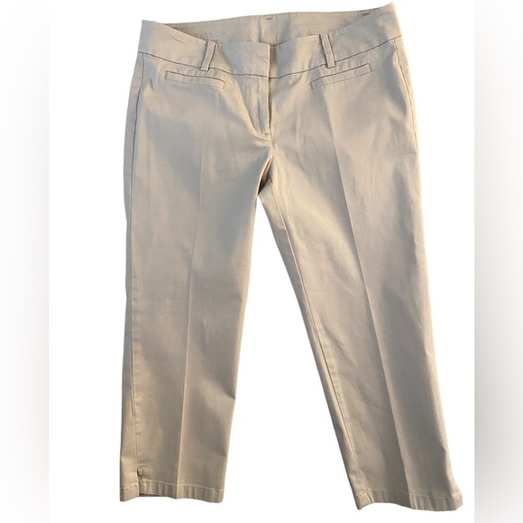 ANN TAYLOR Cambridge Crop Capri Tan Beige Pant Women 6P 6 Petite - Picture 1 of 8